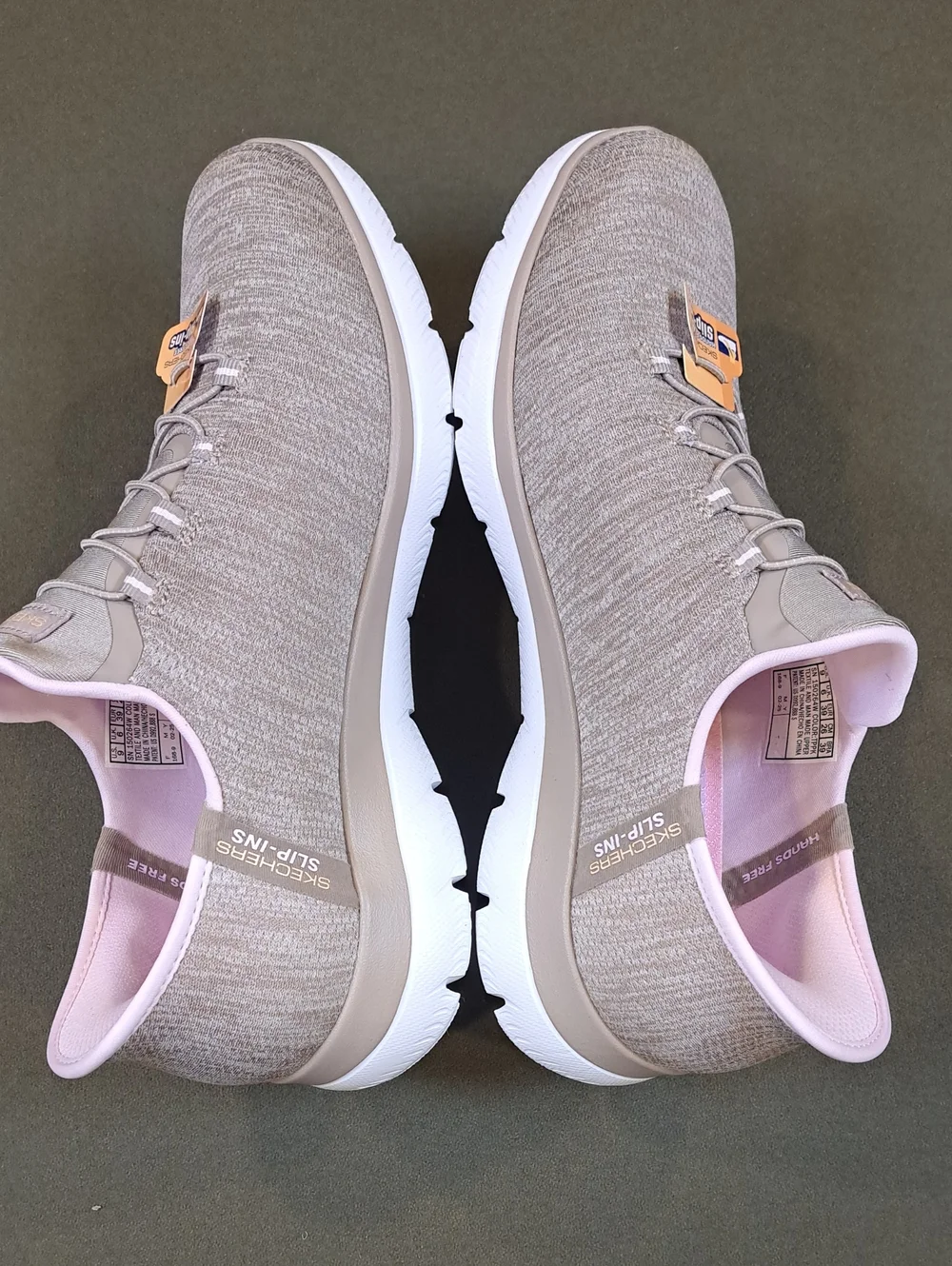 Skechers Slip-ins: Summits - Everyday Set - Color: Taupe/Pink - Size: Women 9 W